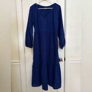 Old Navy Blue Buttoned Tiered Sundress